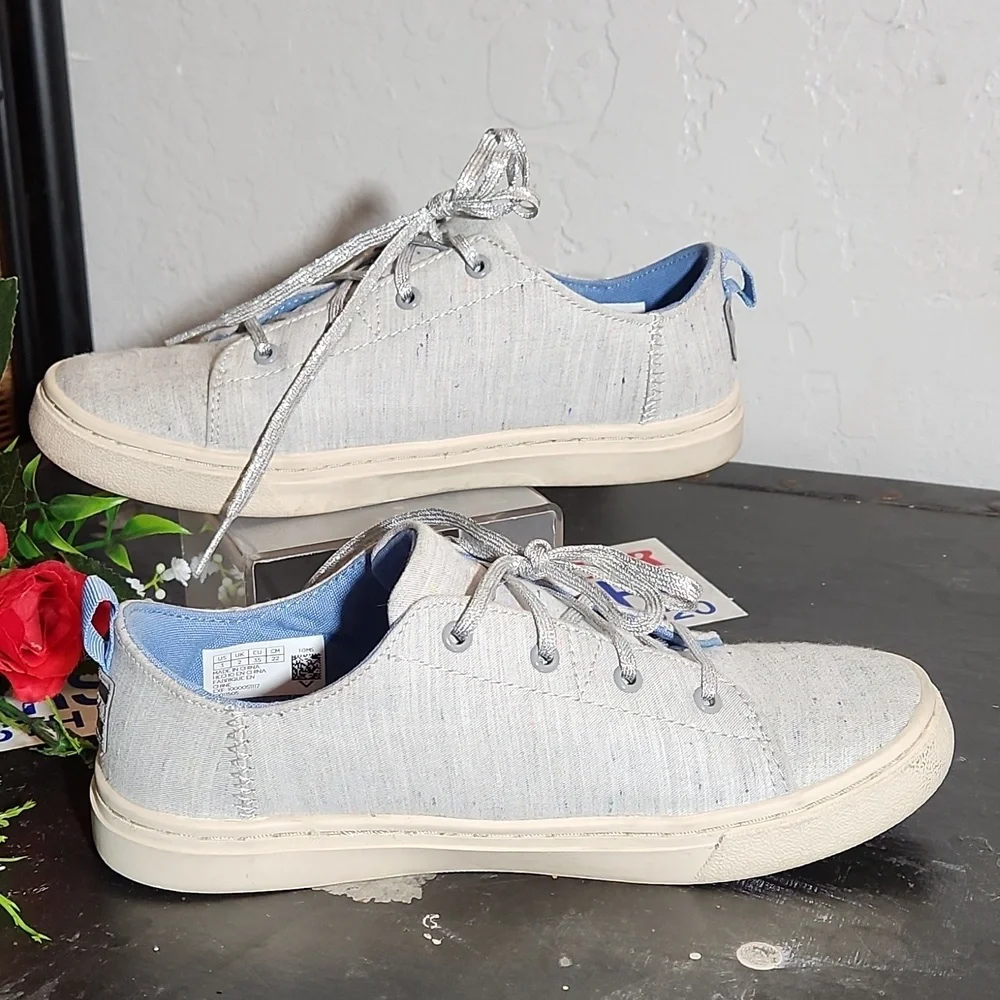 TOM'S 3Y Lenny Grey Multi Speckle Drizzly Weather Lace Up Shoes